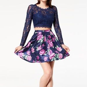 Sequin hearts 2 piece dress